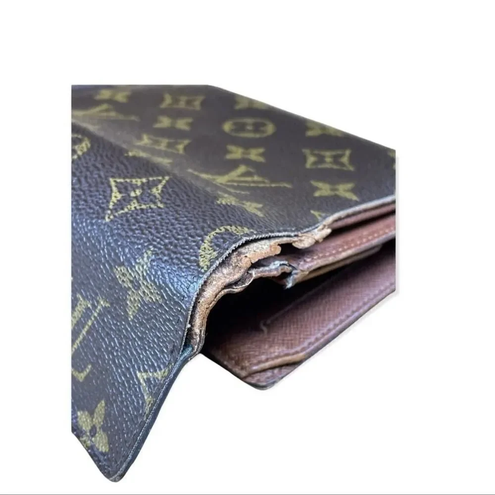 LOUIS VUITTON MONOGRAM CANVAS LEATHER ETUI PAPIERS TRIFOLD WALLET - Picture 8 of 8